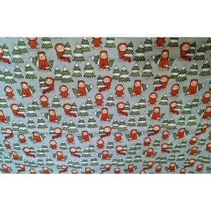 Soft Nursery Flannel Cotton Fabric BTY, Hide and Seek Bigfoot Mythical Print NEW